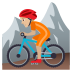 🚵🏼 person mountain biking: medium-light skin tone display on JoyPixels